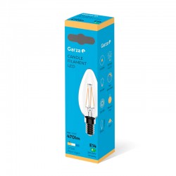 Bombilla vela LED filamento E14 4W 470lm 2700K 360°