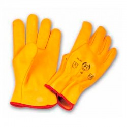 Guante cuero flor amarillo t-9