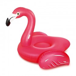 Colchoneta hinchable de flamenco rosa con asas