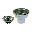 Válvula de polipropileno con cestilla de acero inoxidable 113mm para fregadero