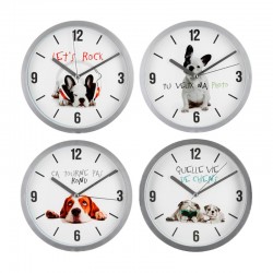 Reloj de pared con diseño perritos