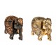 Elefante decorativo de poliresina negro/oro 9x6x11cm