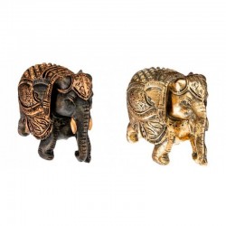 Elefante decorativo de poliresina negro/oro 9x6x11cm