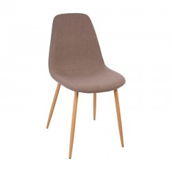 Silla de comedor de tela taupe Roka