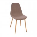 Silla de comedor de tela taupe Roka