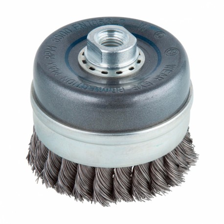 Cepillo de copa acero trenzado 90mm M14