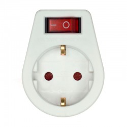 Adaptador Schuko 2P 16A c/interruptor