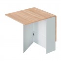 Mesa auxiliar con alas abatibles blanco/roble Fly