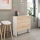 Mesa auxiliar con alas abatibles blanco/roble Fly