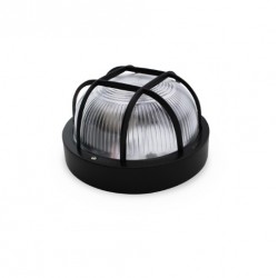 Aplique estanco redondo negro IP44 E27