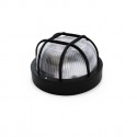 Aplique estanco redondo negro IP44 E27