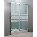 Mampara frontal de ducha cromo serifrafiada Jackie 120x195cm