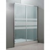 Mampara frontal de ducha cromo serifrafiada Jackie 120x195cm
