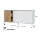 Aparador de 3 puertas melamina blanco artik/natural Ethna