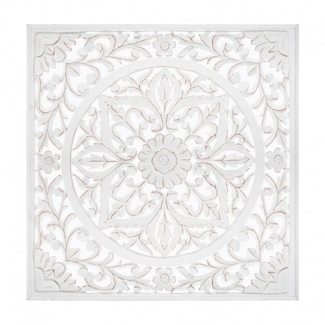 Cuadro tallado de madera blanco