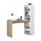 Mesa de escritorio con estantería blanca/roble Duplo