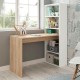 Mesa de escritorio con estantería blanca/roble Duplo