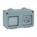Base Schuko estanco doble c/interr IP55