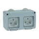 Base enchufe Schuko estanco doble IP55