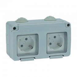 Base enchufe Schuko estanco doble IP55