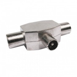 Conector antena triple T blindado 1M/2H