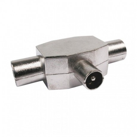 Conector antena triple T blindado 1M/2H