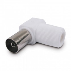 Conector de antena TV acodado hembra