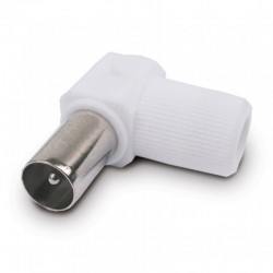 Conector de antena TV acodado macho