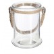 Portavelas tarro cristal y cuerda 12,5x12,5x17cm