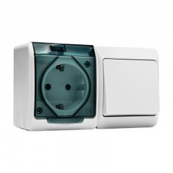 Base Schuko estanca doble c/interr. IP54