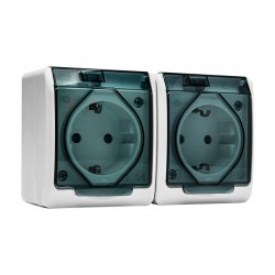 Base Schuko estanca doble IP54