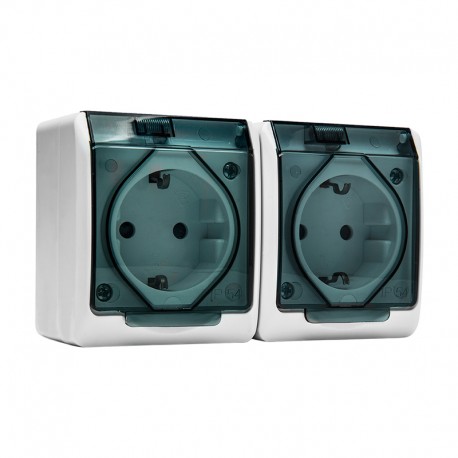 Base Schuko estanca doble IP54