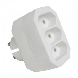 Adaptador 3 tomas bipolar para bases TT