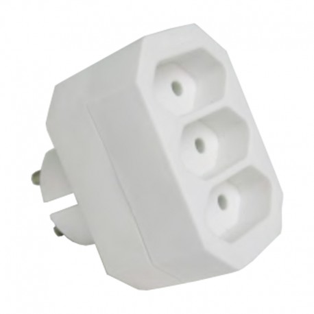 Adaptador 3 tomas bipolar para bases TT