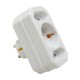 Adaptador triple Schuko 16A+2bipolar 10A