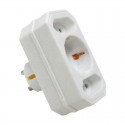 Adaptador triple Schuko 16A+2bipolar 10A