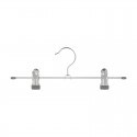 Set de 3 perchas de metal cromado con pinzas