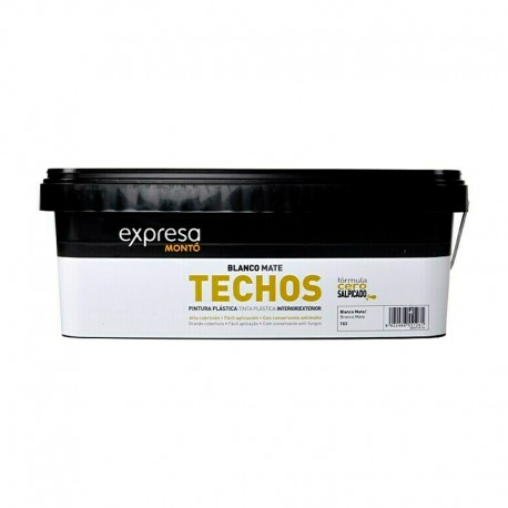 Pintura plástica blanca mate para techos 2,5L Expresa Montó