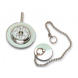 Embellecedor con tapón metálico y cadena de bolas para lavabo/bidet/fregadero