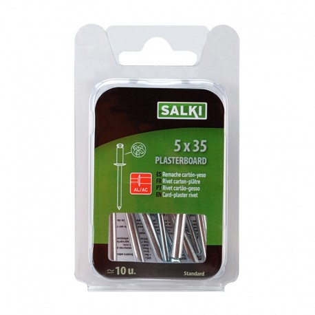 Remache pladur flor cartón/yeso 5x35mm 10 uds. Salki