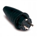 Clavija bipolar goma c/TT 16A IP44 4,8mm