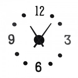 Reloj de pared MDF adhesivo negro 40 cm