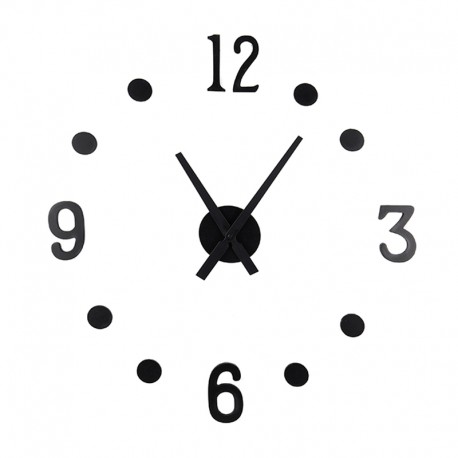 Reloj de pared MDF adhesivo negro 40 cm