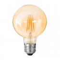 Bombilla globo LED G95 E27 2W 175lm filamento recto ámbar 10,5x13cm