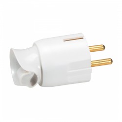 Clavija macho rotativa blanca T/T 16A