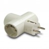 Adaptador triple Schuko cerámica 16A