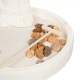 Jardín zen de cemento blanco con piedras 18x9cm