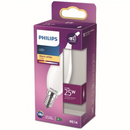 Bombilla vela LED E14 2.2W 250LUM 2700K