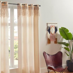 Cortina de algodón macramé beige