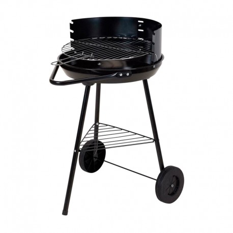 Barbacoa de carbón metálica con ruedas 40x45x70cm